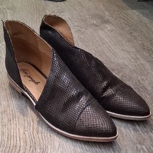 Free People D'Orsay Textured Brown Flats Size 38